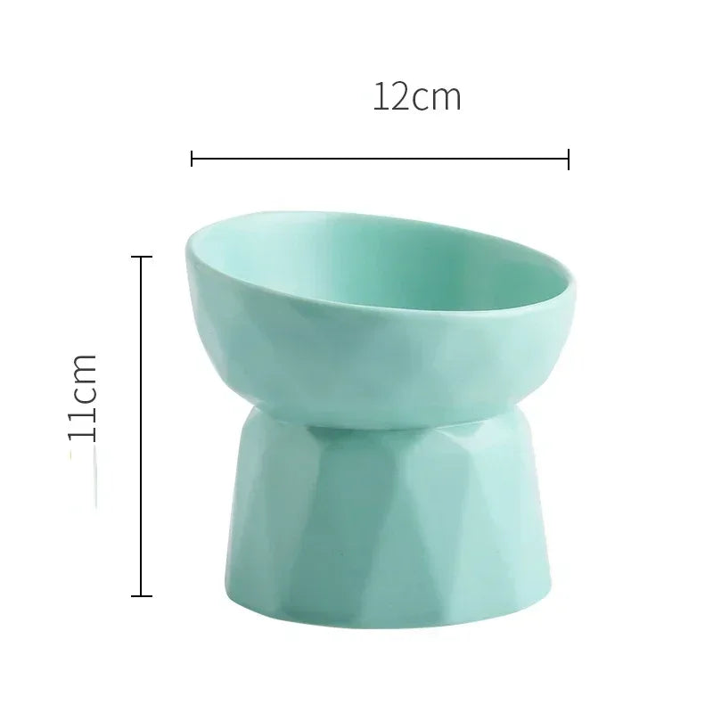 Comedero elevado de cerámica para gatos y perros pequeños