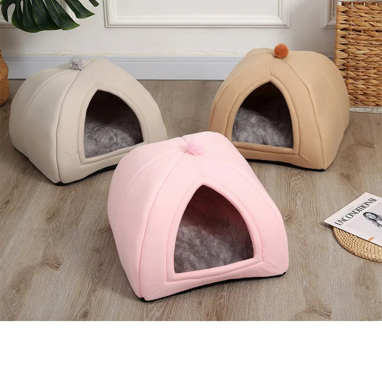 Casa cama semiencerrada para gatos y perros pequeños