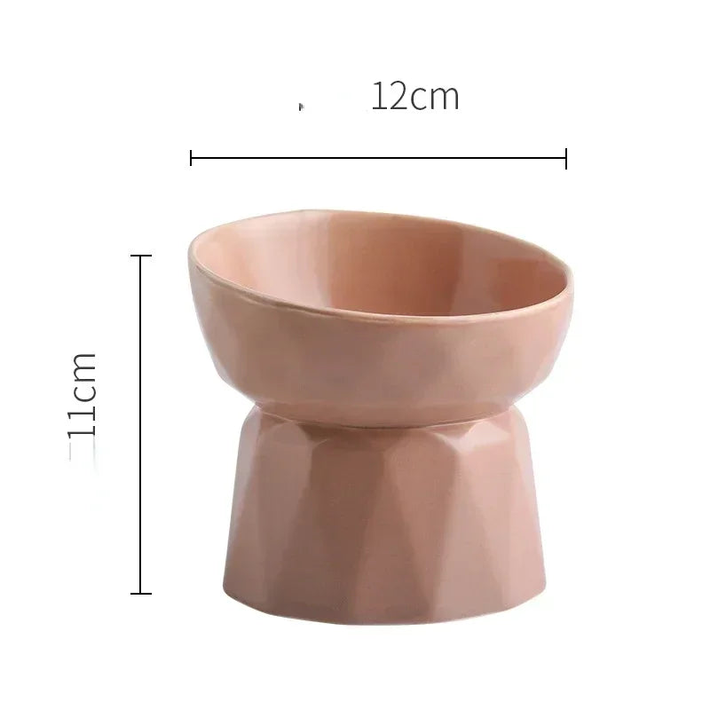 Comedero elevado de cerámica para gatos y perros pequeños