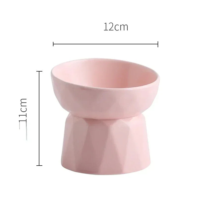 Comedero elevado de cerámica para gatos y perros pequeños