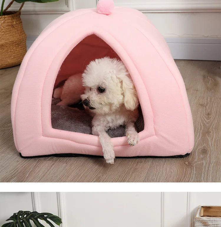 Casa cama semiencerrada para gatos y perros pequeños