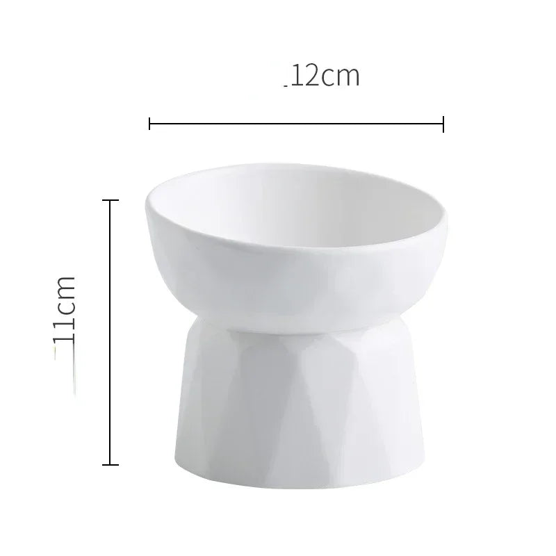 Comedero elevado de cerámica para gatos y perros pequeños