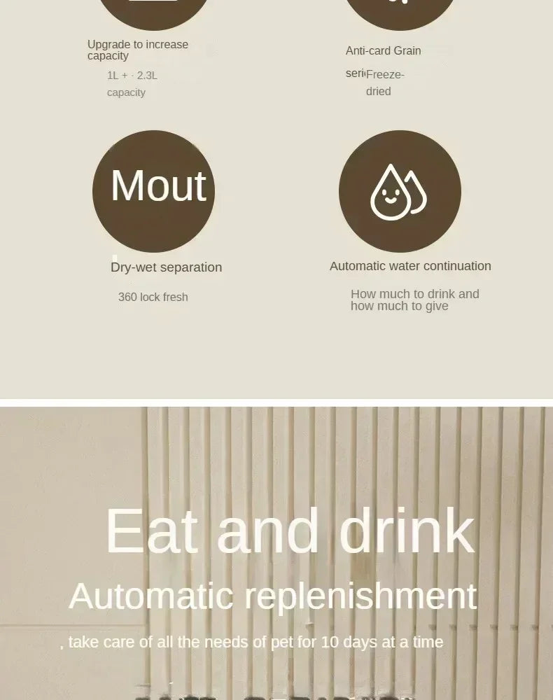 Comedero Automático para Gatos y Perros con Fuente de Agua