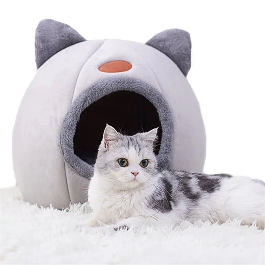 Cama Cueva Acogedora para Gatos y Mascotas Pequeñas