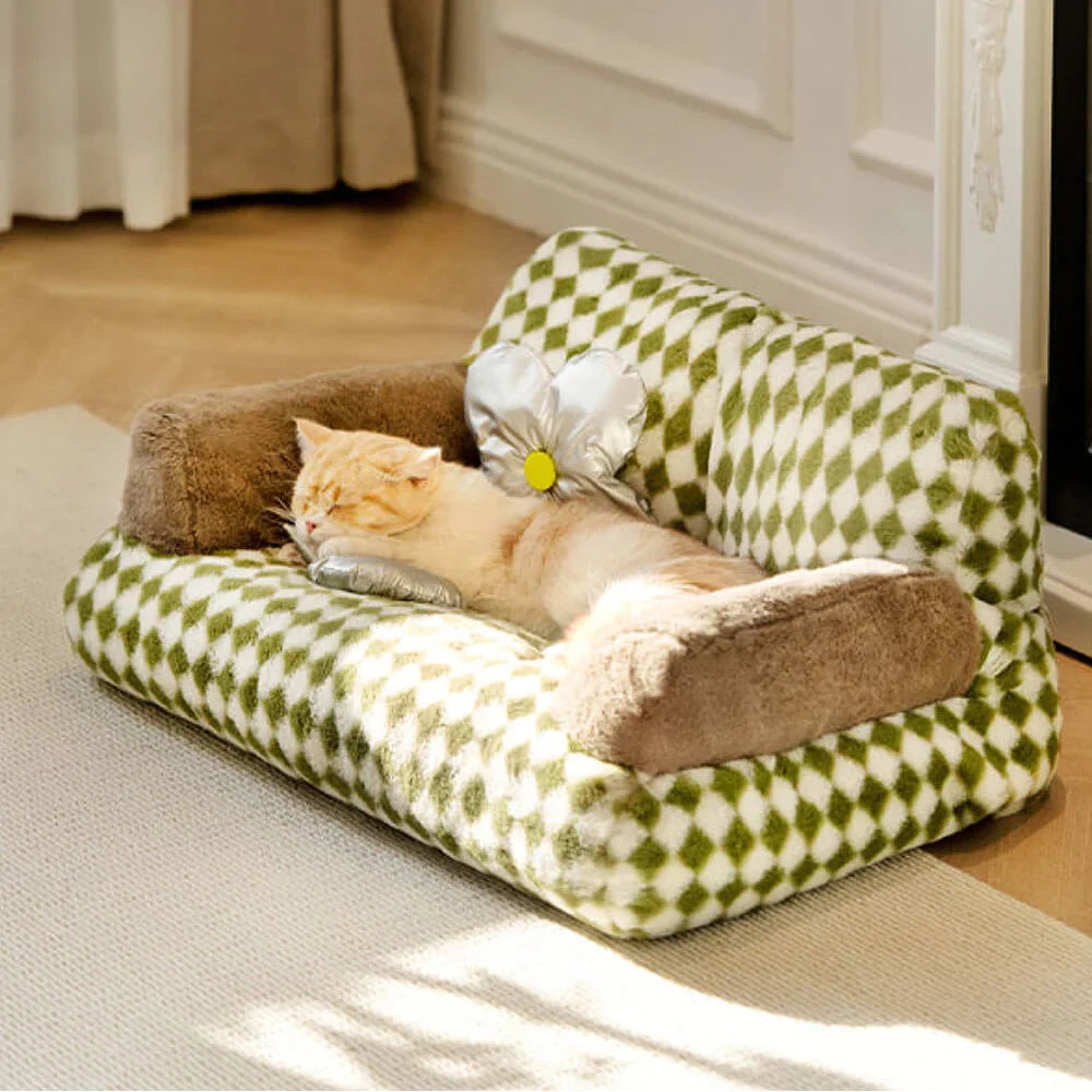 Sofá-cama para perros pequeños y gatos – con funda desmontable