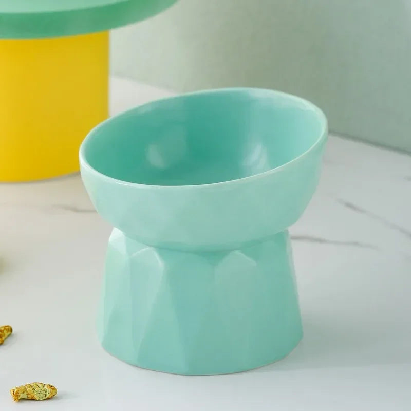 Comedero elevado de cerámica para gatos y perros pequeños