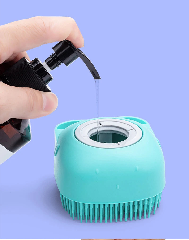 Cepillo de baño de silicona para mascotas