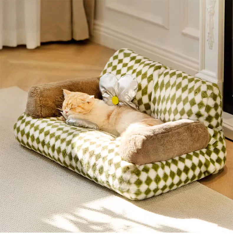 Sofá-cama para perros pequeños y gatos – con funda desmontable